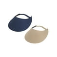 thumbnail image 1 of Top Headwear Women's Cotton Foam Visor- Stretch Sun Protection Hat, 2 PC Navy/Khaki, 1 of 3