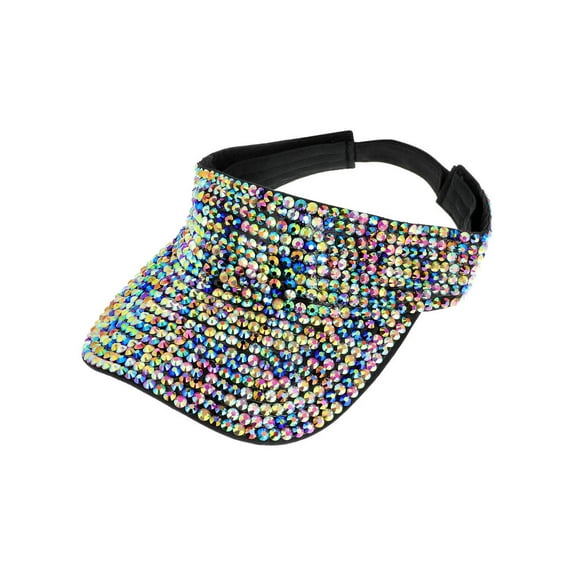Top Headwear Women's Full Rhinestone Visor, Bling Sun Hat, Multicolor