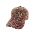 thumbnail image 1 of Top Headwear Women's Full Sparkle Rhinestone Gem Bling Baseball Cap - Brown/Red AB Jelly, 1 of 1