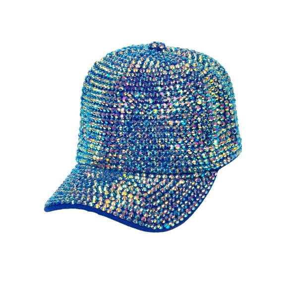 Top Headwear Women's Full Sparkle Rhinestone Gem Bling Baseball Cap - Royal Multi