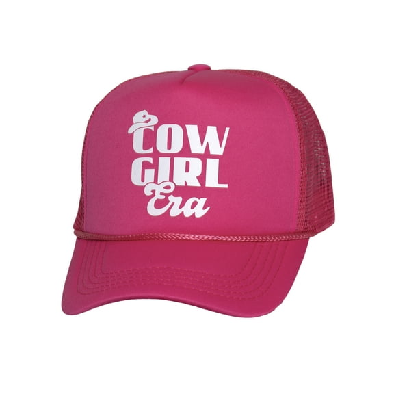 Top Headwear Women's In My Cowgirl Era Trucker Hat - Snapback Cap Hot Pink