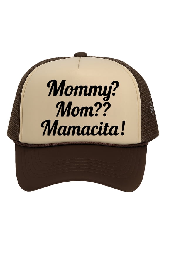 Top Headwear Women's Mom Mommy Mamacita Trucker Hat - Mesh Snapback Cap, Khaki/Brown