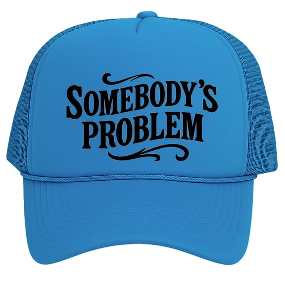 Top Headwear Women's Somebody’s Problem Trucker Hat - Mesh Snapback Cap, Aqua