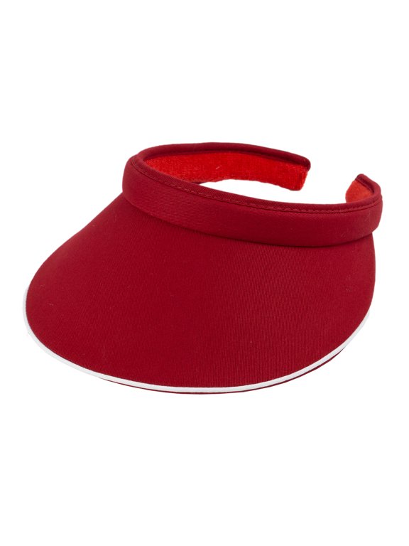 Top Headwear Womens Cotton Twill Clip-On Athletic Visor - Wine