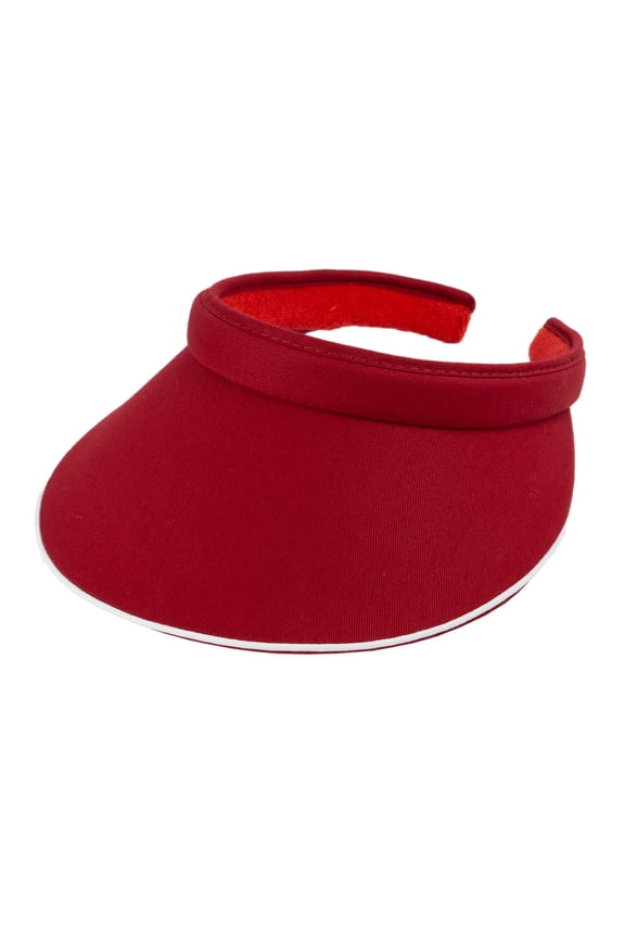 Top Headwear Womens Cotton Twill Clip-On Athletic Visor - Wine
