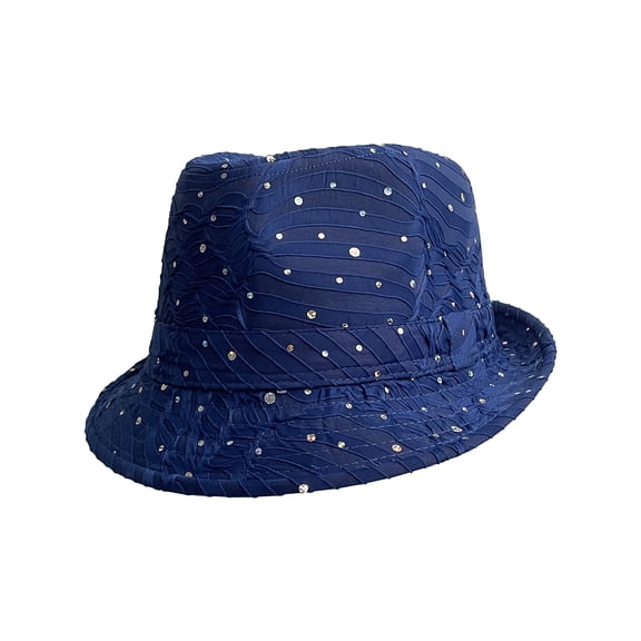 Top Headwear Womens Glitter Sparkle Fedora Hat - Royal
