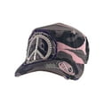thumbnail image 1 of Top Headwear Womens Print Adjustable Cadet Cap - Lavender Camo - Peace Sign, 1 of 4