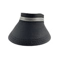 thumbnail image 1 of Top Headwear Womens Straw Wide Brim Black Stripe Summer Sun Hat - Black, 1 of 4