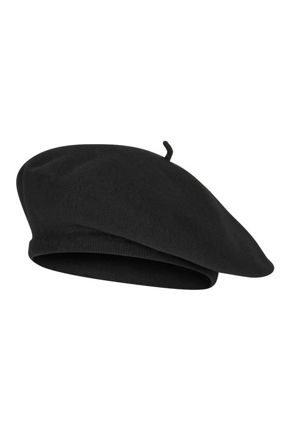 Top Headwear Wool Blend French Bohemian Beret, Black