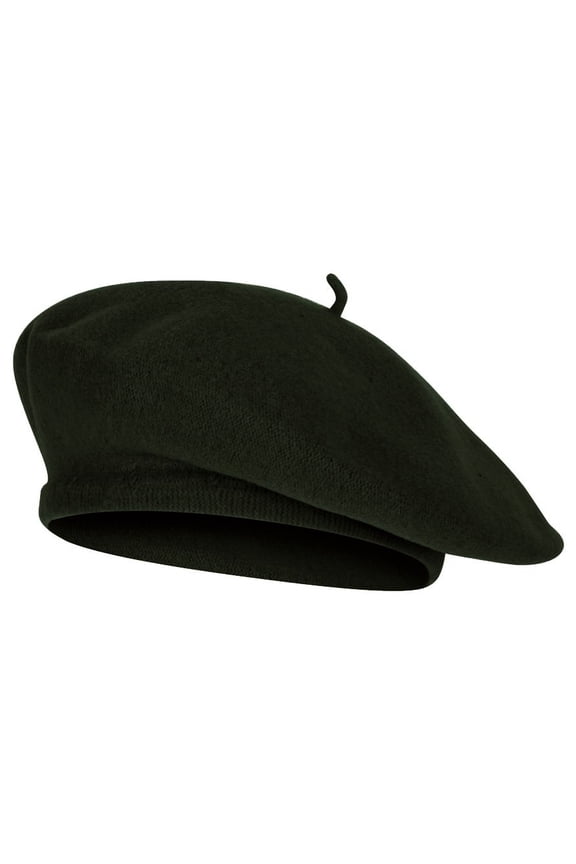 Top Headwear Wool Blend French Bohemian Beret, Hunter Green