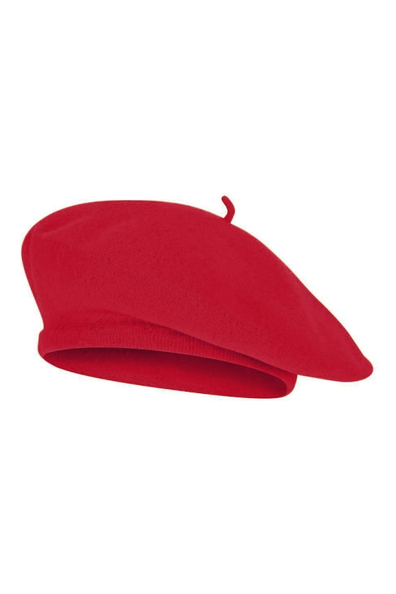 Top Headwear Wool Blend French Bohemian Beret, Red