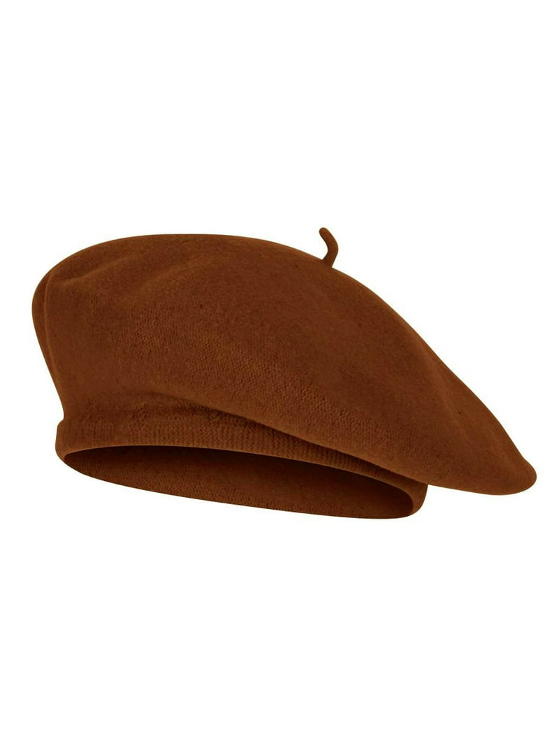 Top Headwear Wool Blend French Bohemian Beret, Rust 