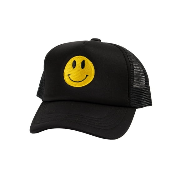Top Headwear Youth Unisex Kids Snapback Smile Trucker Cap, Black