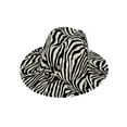 thumbnail image 1 of Top Headwear Zebra Pattern Wide Brim Felt Fedora Panama Hat, Beige, 1 of 1