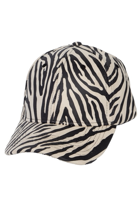 Top Headwear Zebra Print Baseball Cap - Black/White