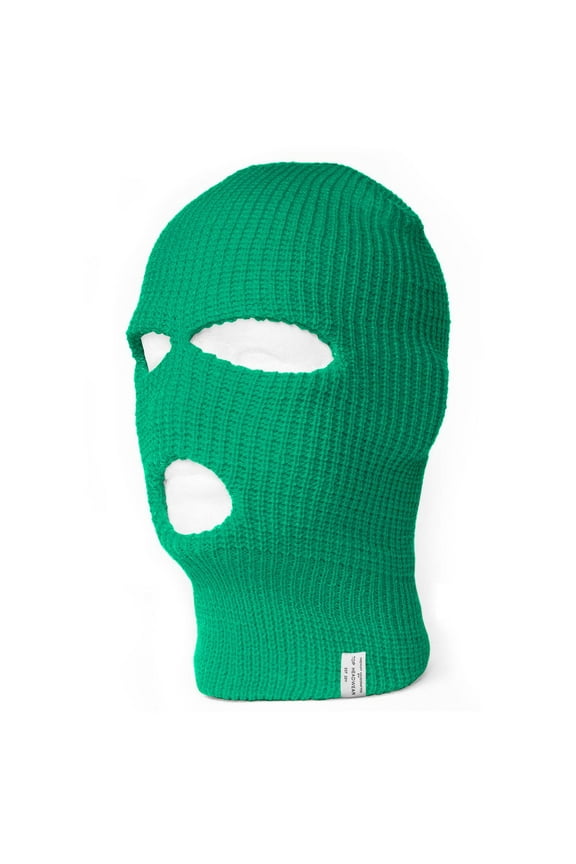 Top Headwear's 3 Hole Face Ski Mask, Kelly Green