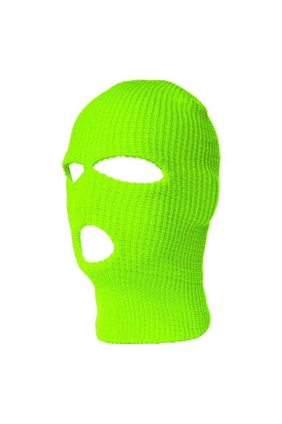 Top Headwear's 3 Hole Face Ski Mask, Neon Green