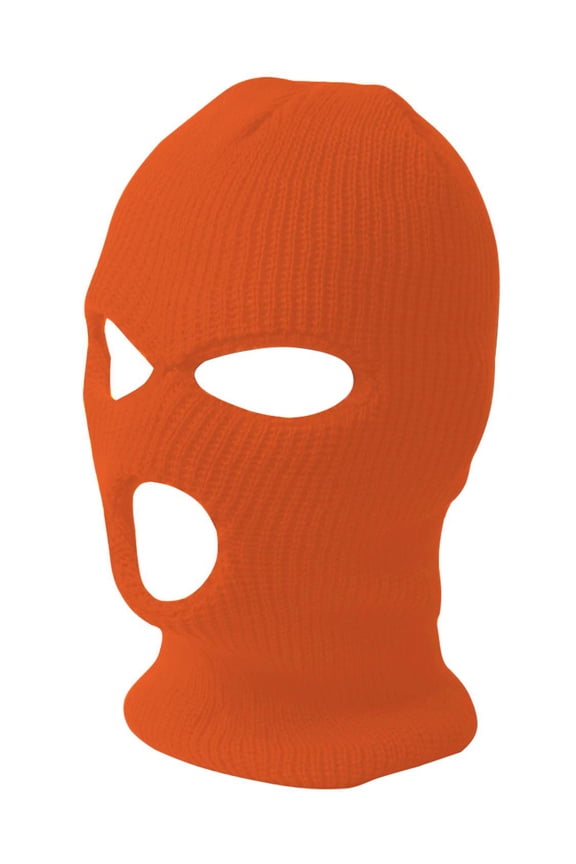 Top Headwear's 3 Hole Face Ski Mask, Orange