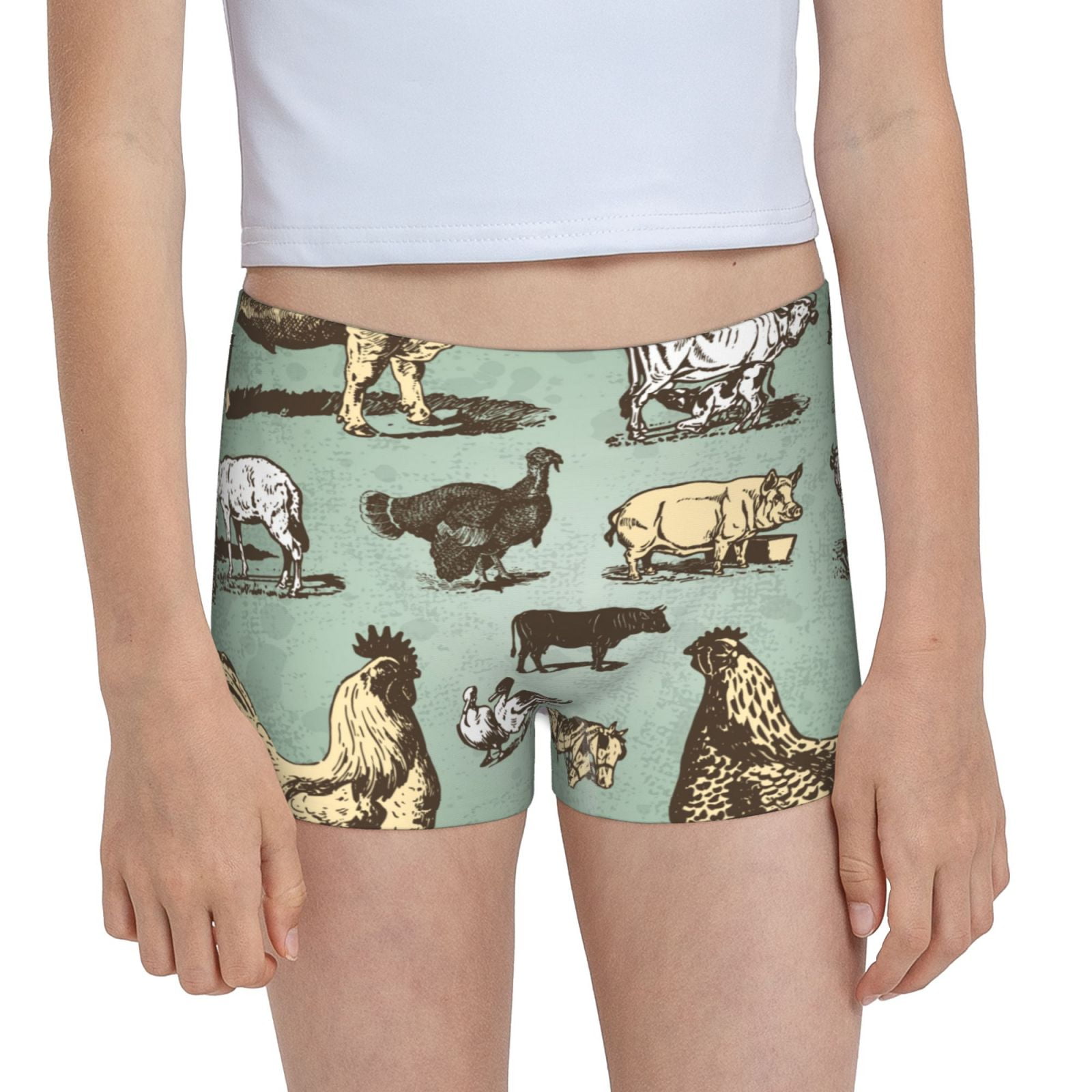 Easygdp Vintage Farm Animals Girls Hipster Cotton Underwear Little