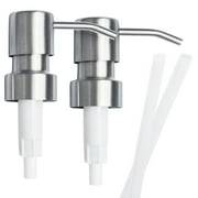 Top Home Store Brushed Nickel Stainless Steel Soap Pump Replacement, 2-Pack