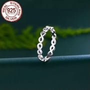 Top Hypoallergenic Ring Infinity Symbol Tennis 925 Silver White Fine Jewelry