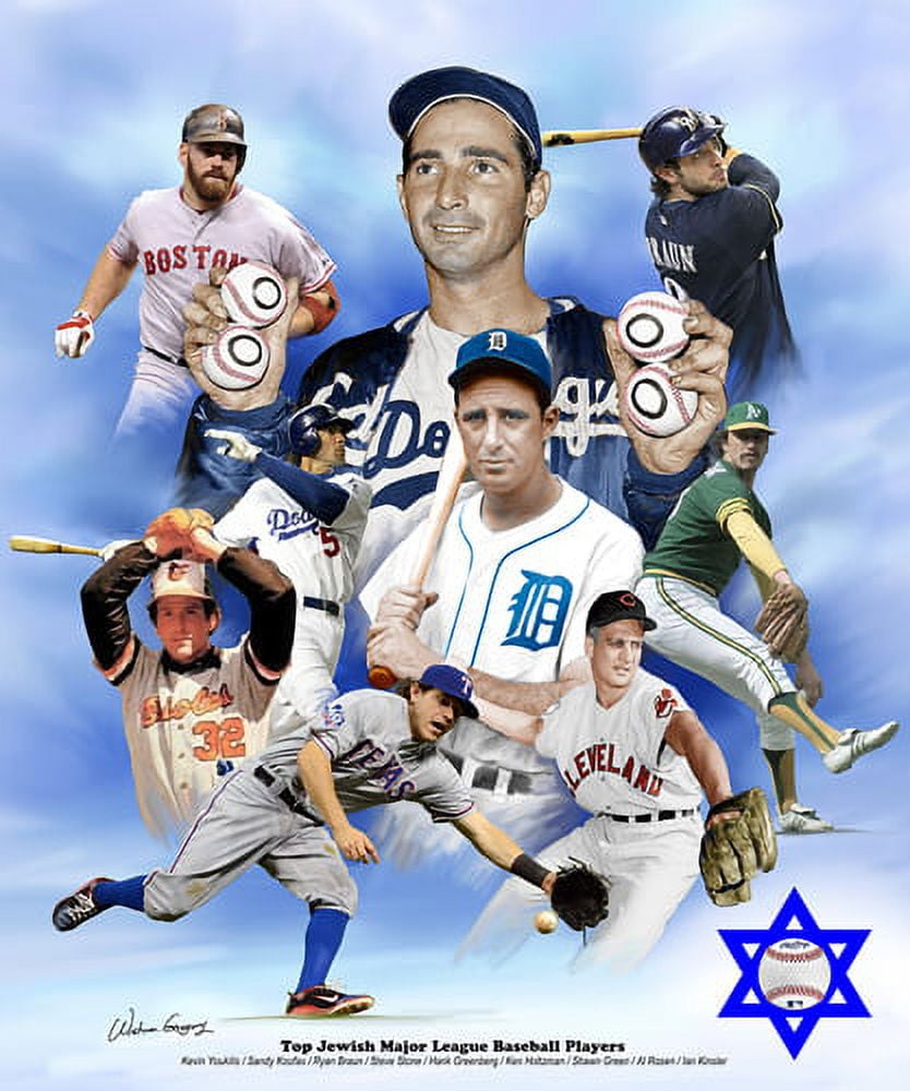Top Jewish Major League Baseball Players by Wishum Gregory Poster Print