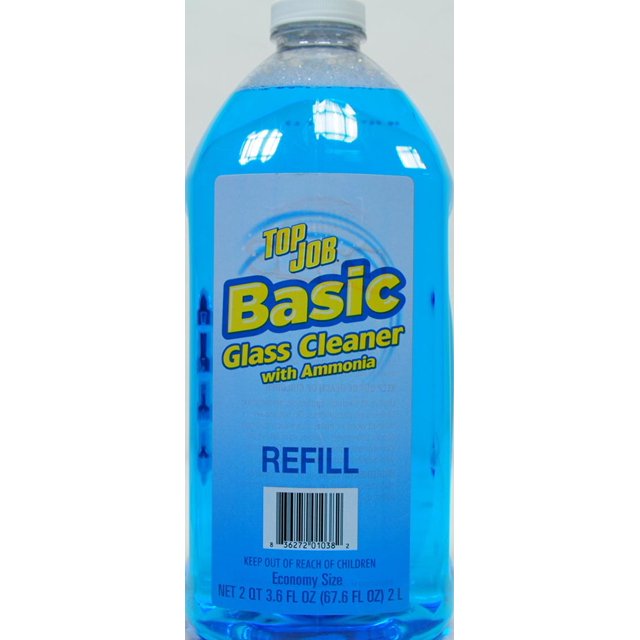 Top Job Basic Glass Cleaner With Ammonia Refill, 67.6 fl oz