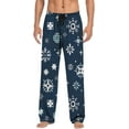 thumbnail image 1 of Top-Kevin Mens Navy Christmas Snowflake Pajama Pants,Soft Lounge Pants Comfy Pajama Bottoms Drawstring Pockets White For Men, 1 of 4