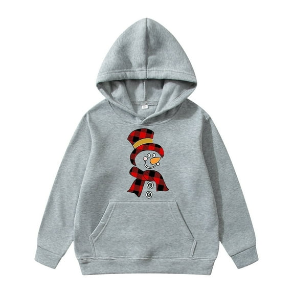 Top Kids Hoodie Christmas Long Sleeve Solid With Pocket Boys Sweatshirt Girls Winter Coat Outerwear Size 3-14 Years