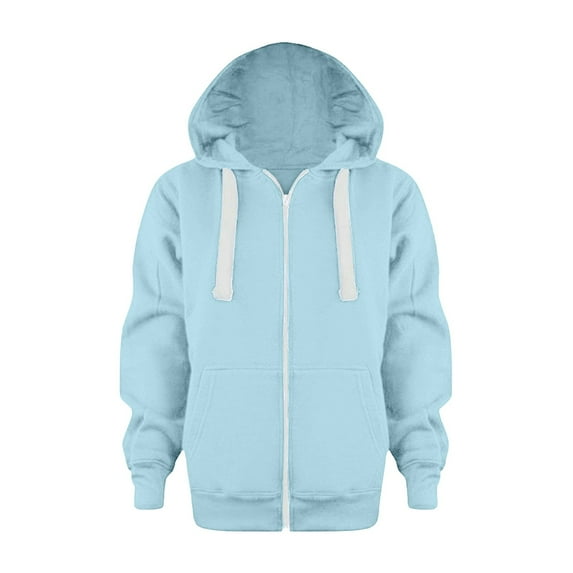 Top Kids Long Sleeve Hoodie Solid Color Jackets Boys Sweatshirt Girls Zip Up Boys Girls Winter Coats Size 10-12 Outerwear Black 4-5 Years