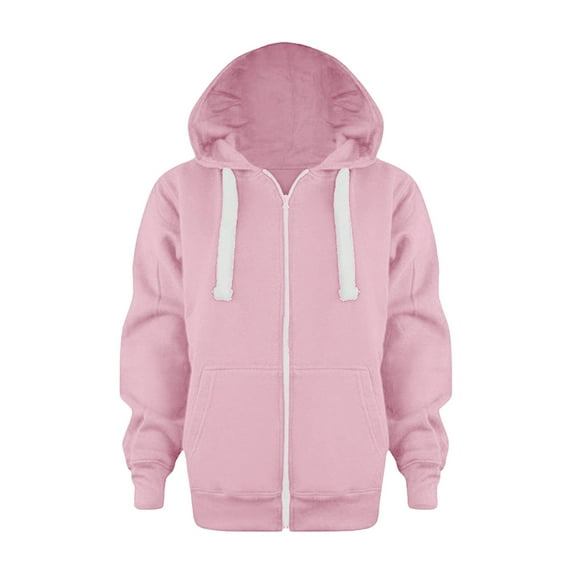 Top Kids Long Sleeve Hoodie Solid Color Jackets Boys Sweatshirt Girls Zip Up Boys Girls Winter Coats Size 10-12 Outerwear Black 6-7 Years