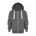 thumbnail image 1 of Top Kids Long Sleeve Hoodie Solid Color Jackets Boys Sweatshirt Girls Zip Up Boys Girls Winter Coats Size 10-12 Outerwear Black 6-7 Years, 1 of 5