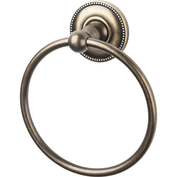 Top Knobs Ed5a Edwardian Bath Towel Ring Beaded Backplate - Bronze