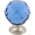 thumbnail image 1 of Top Knobs Tk124 Blue 1-3/8" Round Cabinet Knob From The Crystal Collection - Nickel, 1 of 8