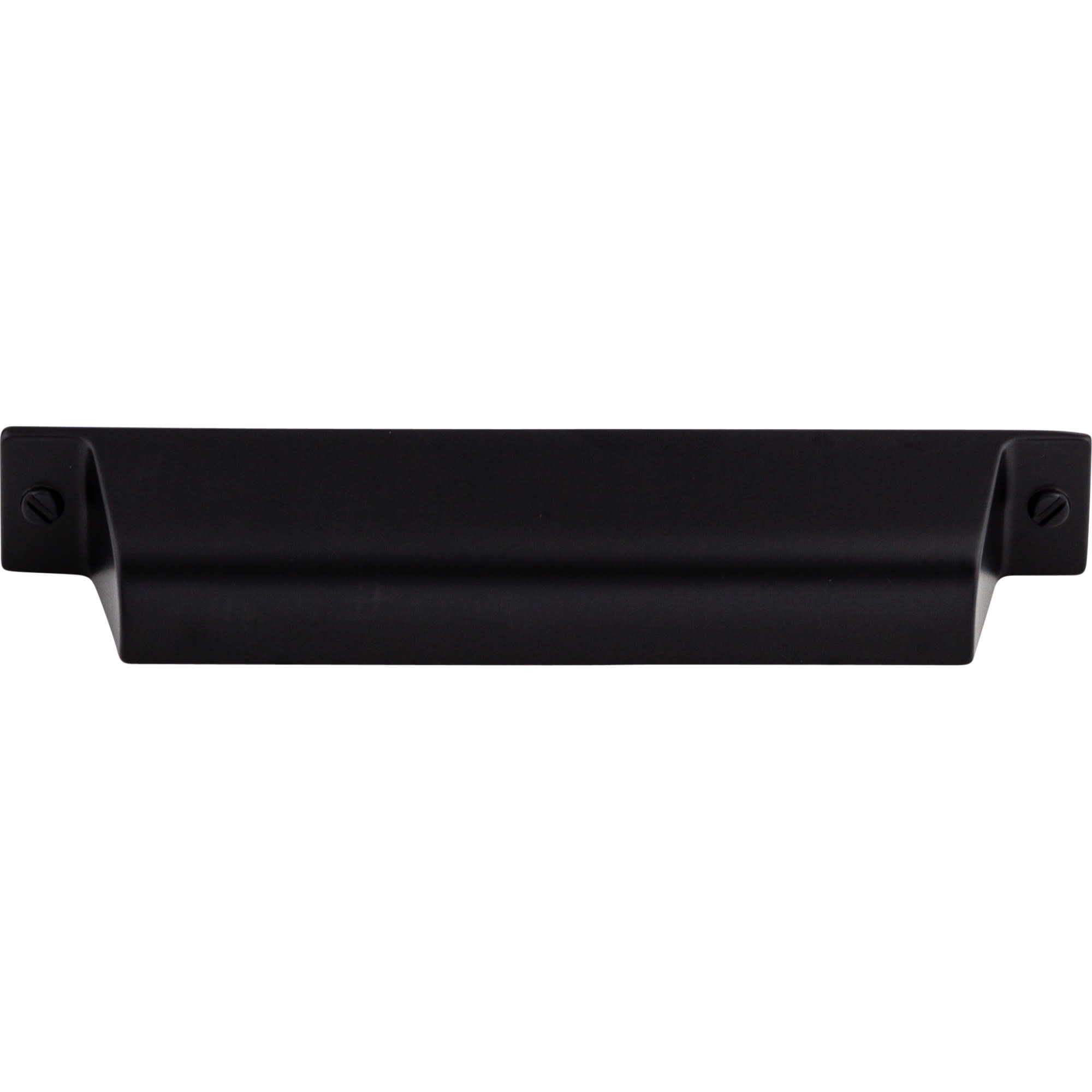 Flat Black Modern Industrial Cup Pull with Mounting Hardware