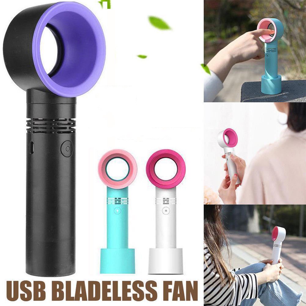Top Knobs USB Rechargeable Portable Bladeless Fan Handheld Mini Cooler No  Leaf Handy Fan with 3 Fan Speed Level LED Indicator - Walmart.com