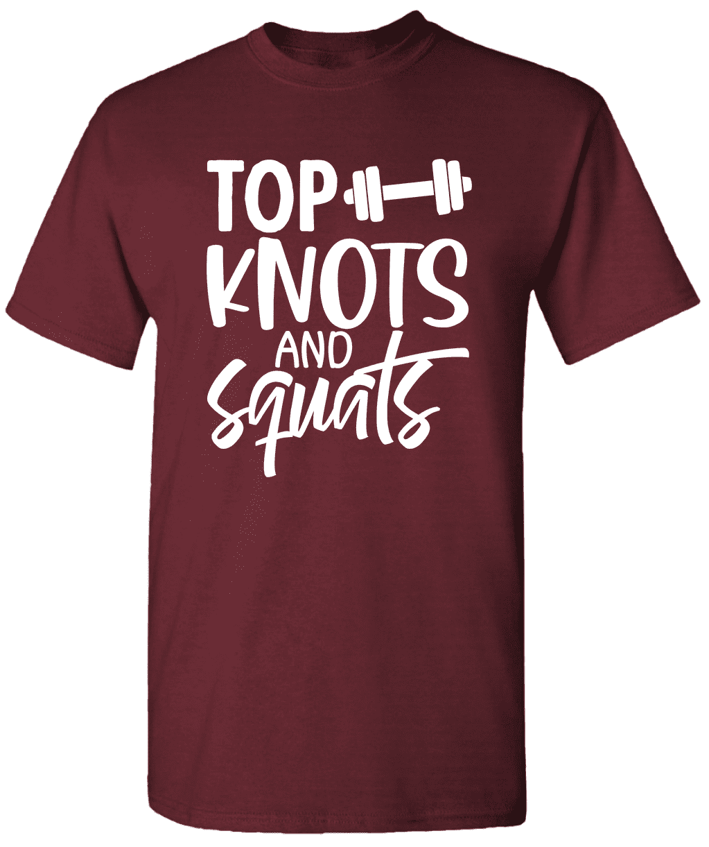 Top Knots & Squats Graphic Fitness TShirt Exercise TShirt Workout