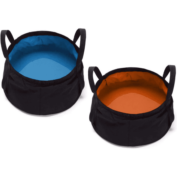Top Lander 2-Pack Collapsible Buckets 2 Gallon Portable Camping Wash Basin Folding Water Container
