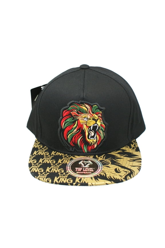 King Embroidered Lion Hip Hop Snapback Adjustable Flat Bill Hat Cap