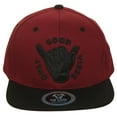 thumbnail image 1 of Top Level Men's Only Good Vibes Embroidered Hand Sign Hat Cap Burgundy OS, 1 of 2