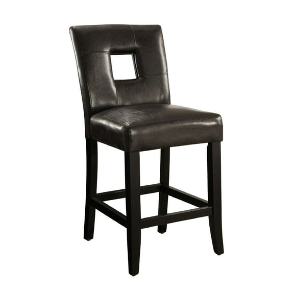 Weston Home Landen Faux Leather Keyhole Counter Height Stool, Set of 2, Brown