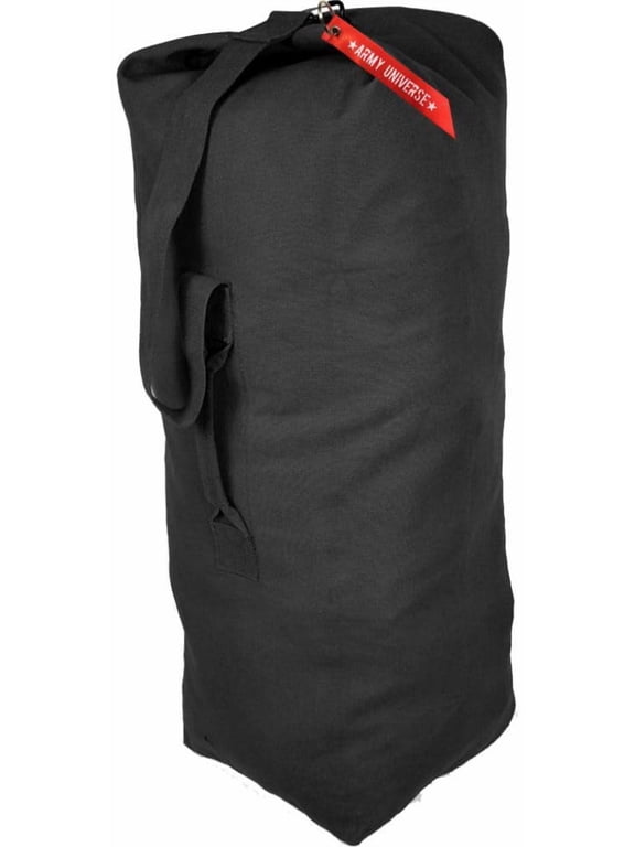 Top Load Heavyweight Cotton Canvas Tactical Military Duffle Bag Carryall Shoulder Storage Bulk Travel Bag (Black, 21"x36")