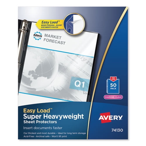 Top-Load Poly Sheet Protector, Super Heavy Gauge, Letter, Diamond Clear, 50/box | Bundle of 2 Boxes