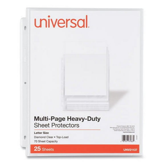 Top-Load Poly Sheet Protectors, Heavy Gauge, Letter Size, Clear, 25/Pack | Bundle of 2 Packs