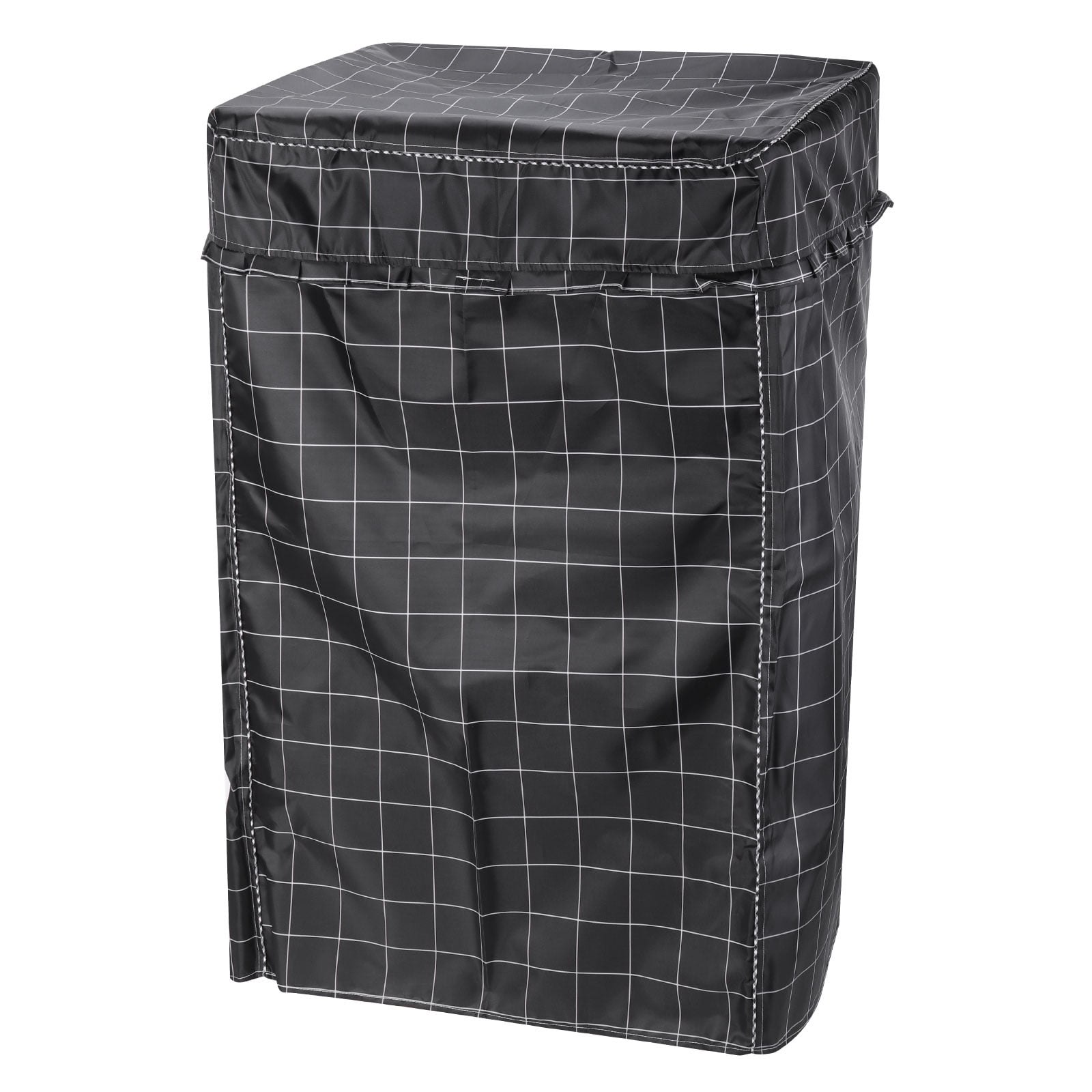 Top Load Washer Cover, Portable Washing Machine Cover, 23Wx24Dx36H Inch(L Size) Black Grid Waterproof Cover