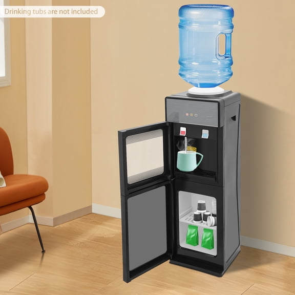 Top Load Water Cooler, Compact 11.81x38.19in Design, Hot/Cold/Room Temperature Options, Removable Drip Tray and Bottom Storage