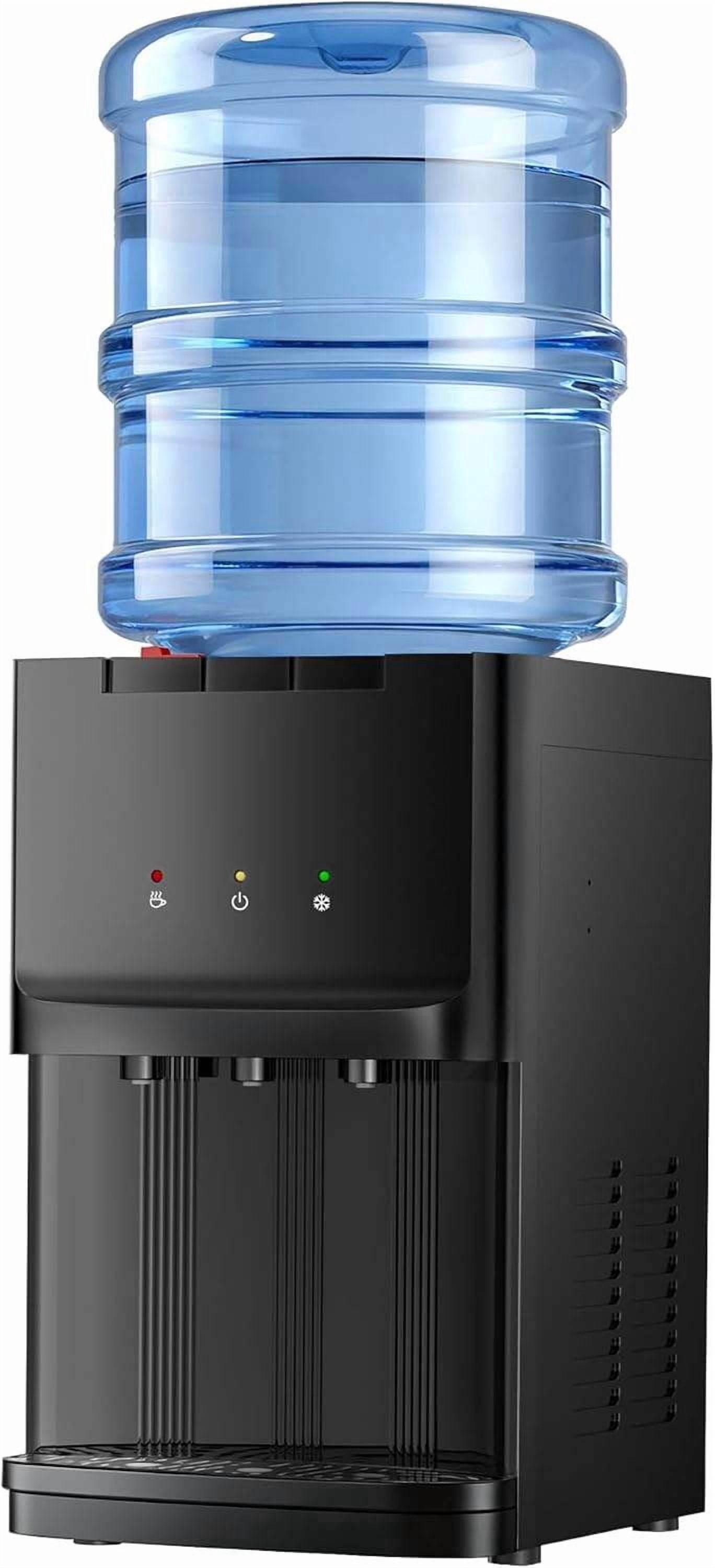 Top Load Water Dispenser for 3 or 5 Gallon Bottles, Countertop Water Cooler with Hot & Cold Settings