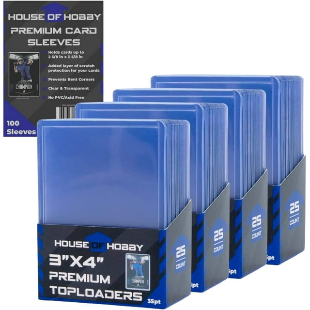 Top Loaders for Cards and Penny Sleeves for Trading Cards Toploader Card Protectors, Card