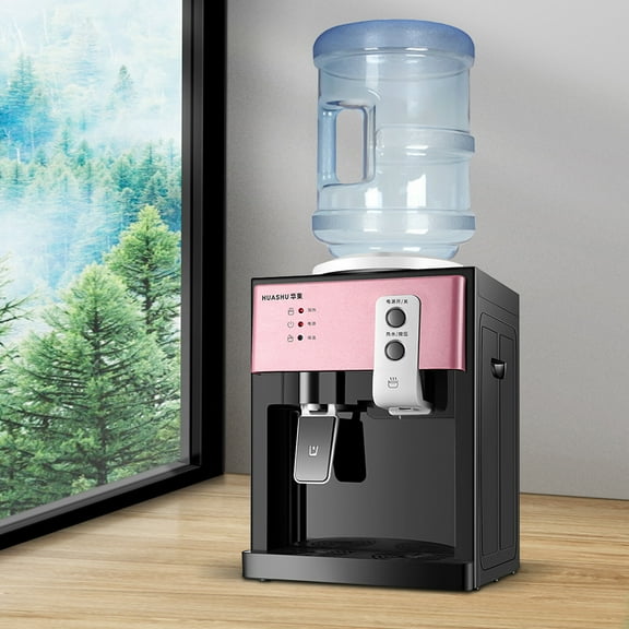 Pink+ Black 27*24*37cm Top Loading Water Dispenser Desktop Electric Water Dispenser for Offices Nurseries Homes