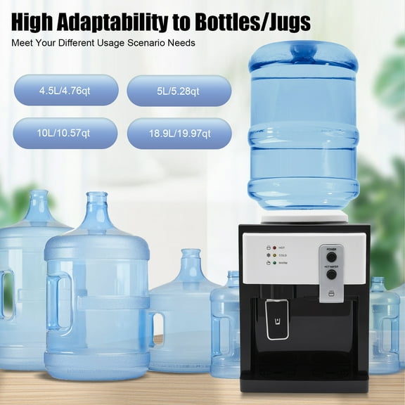 Top Loading Hot Cold Water Dispenser Countertop Drinking Machine CoolerDispenser for for Homes, Offices, Student Dormitories